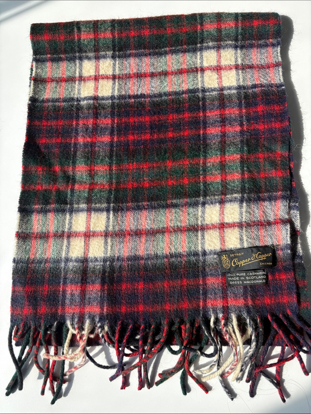 Capper Happer cashmere Dress McDonald Tartan Scarf